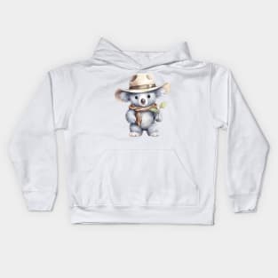 Koala Wearing a Cowboy Hat Kids Hoodie